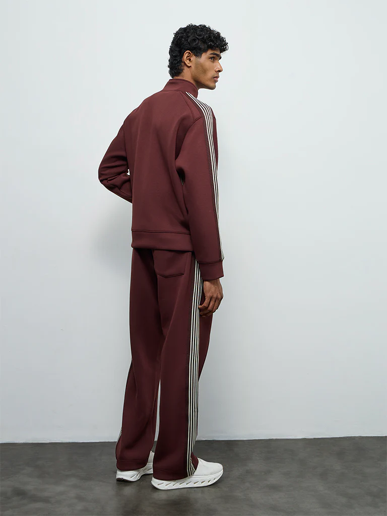 Nuoflexx Brown Striped Relaxed-Fit Mid-Rise Track Pants - Image 5