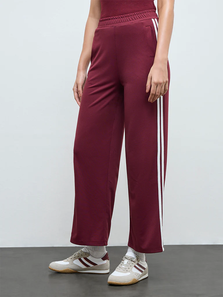 Nuoflexx Burgundy Striped Track Pants - Image 2