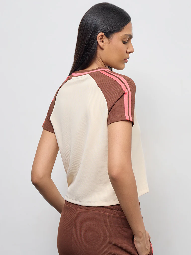 Nuoflexx Cream Color-Blocked T-Shirt - Image 4
