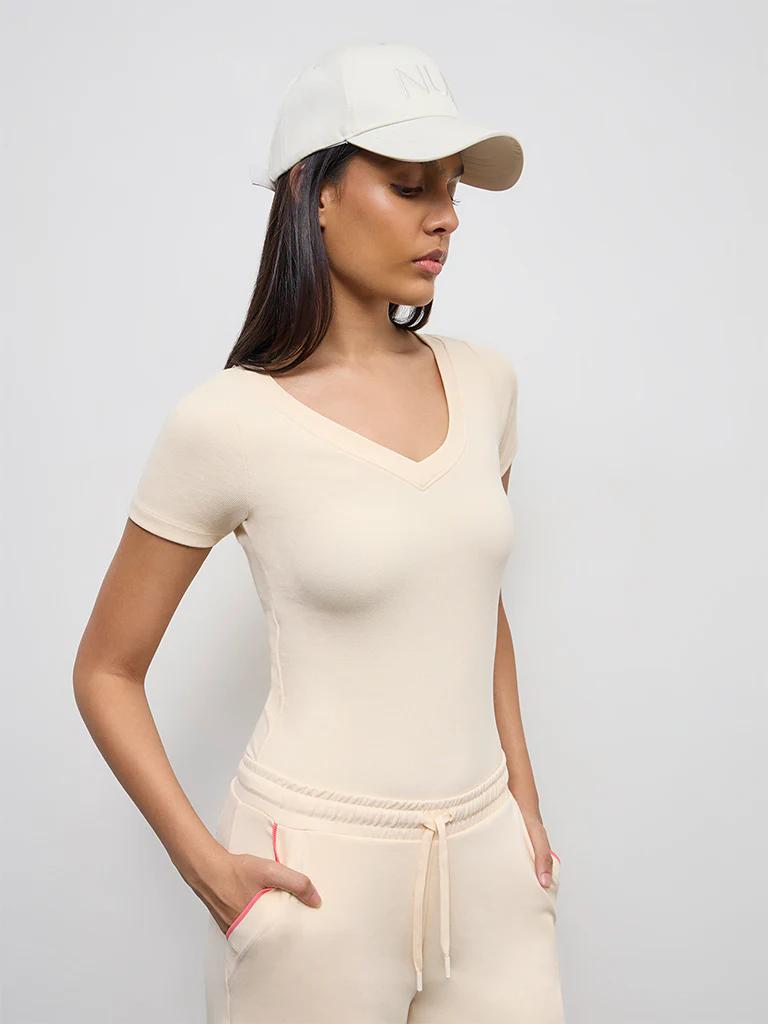 Nuoflexx Cream Ribbed Bodysuit - Image 2