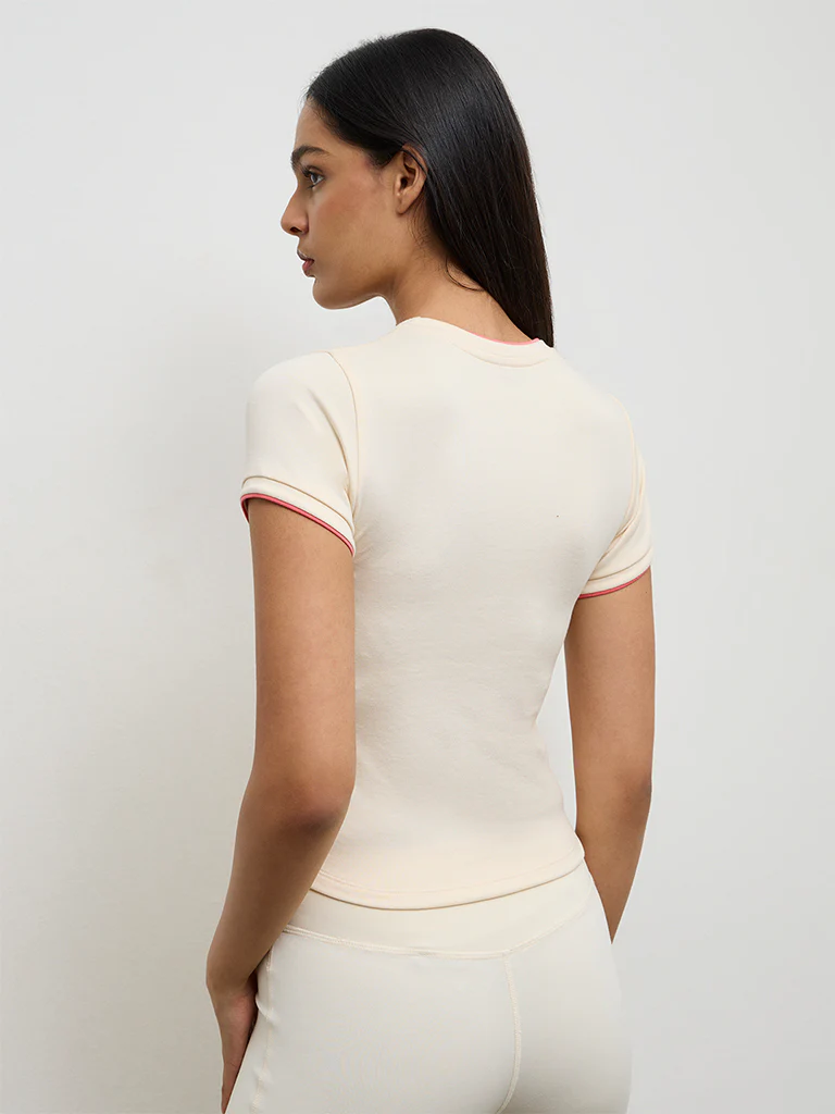 Nuoflexx Cream Solid T-Shirt - Image 4