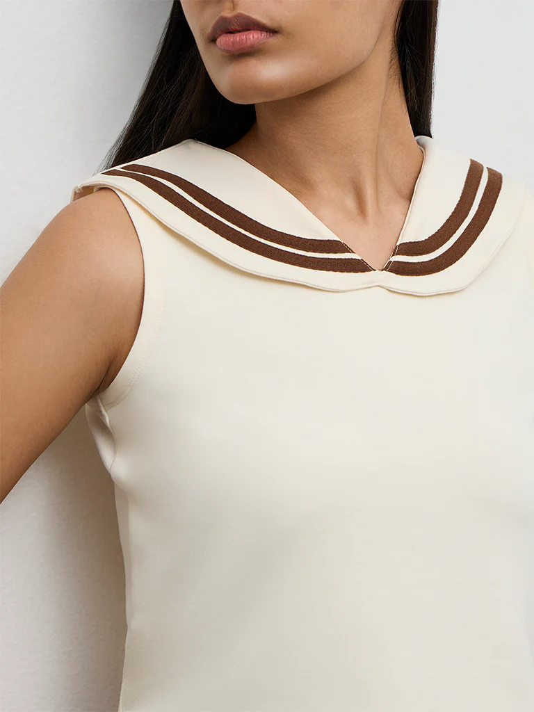 Nuoflexx Cream Striped Top - Image 3