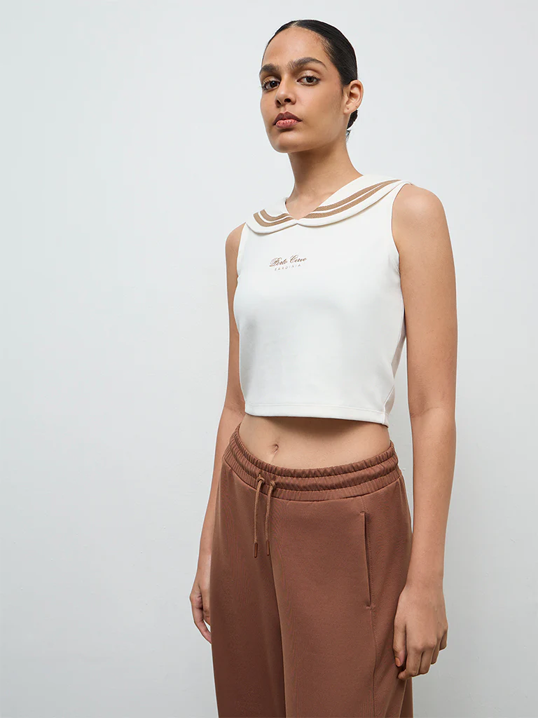 Nuoflexx Cream Text Design Top