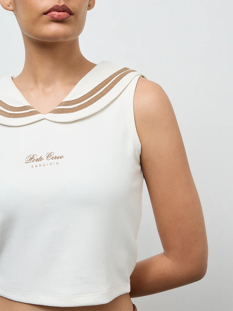 Nuoflexx Cream Text Design Top - Image 3