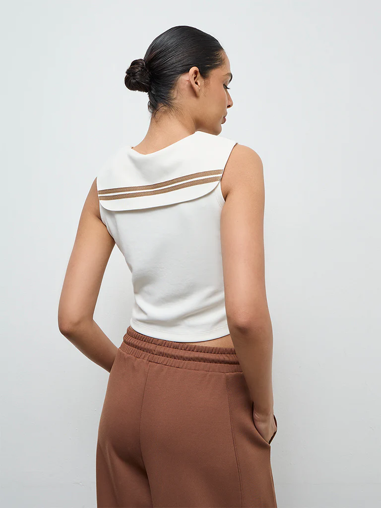 Nuoflexx Cream Text Design Top - Image 4