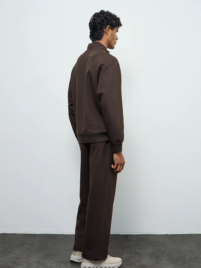 Nuoflexx Dark Brown Relaxed-Fit Mid-Rise Pants - Image 5