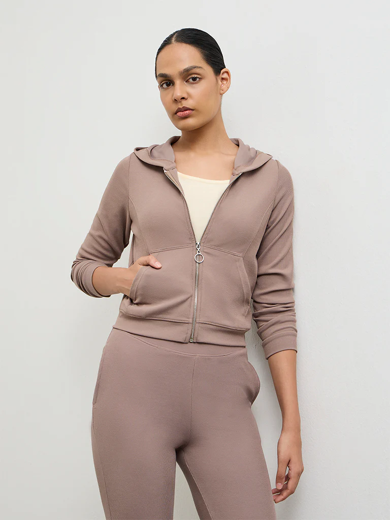 Nuoflexx Dusty Brown Hooded Jacket - Image 2