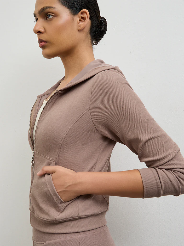 Nuoflexx Dusty Brown Hooded Jacket - Image 3