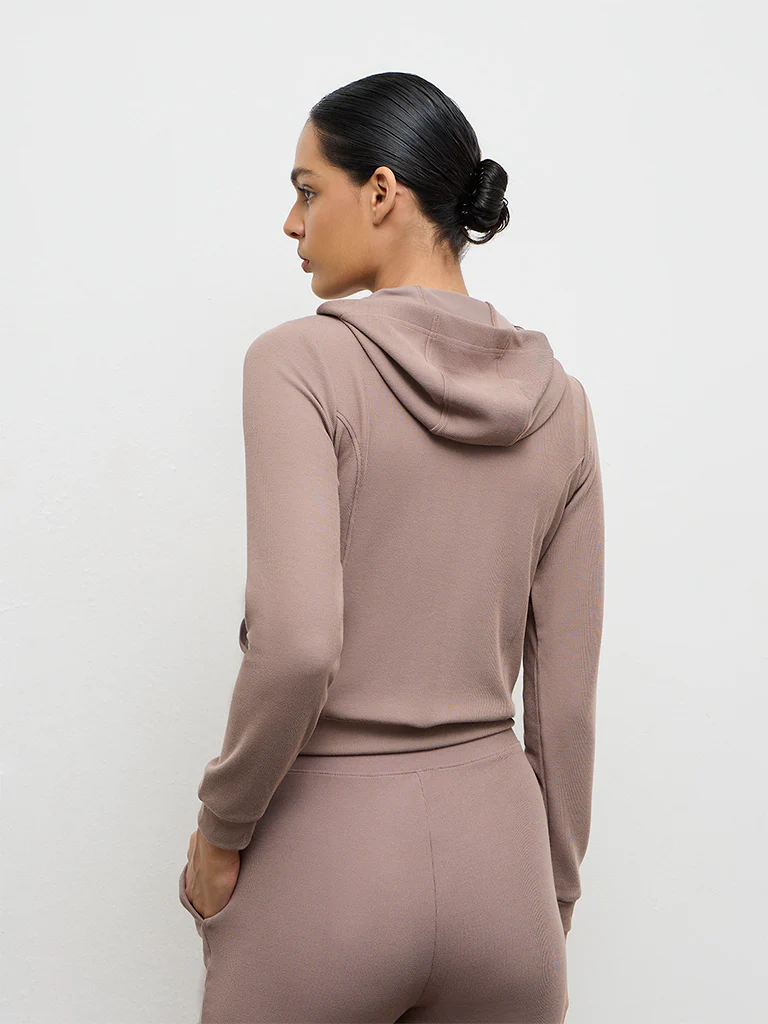 Nuoflexx Dusty Brown Hooded Jacket - Image 4