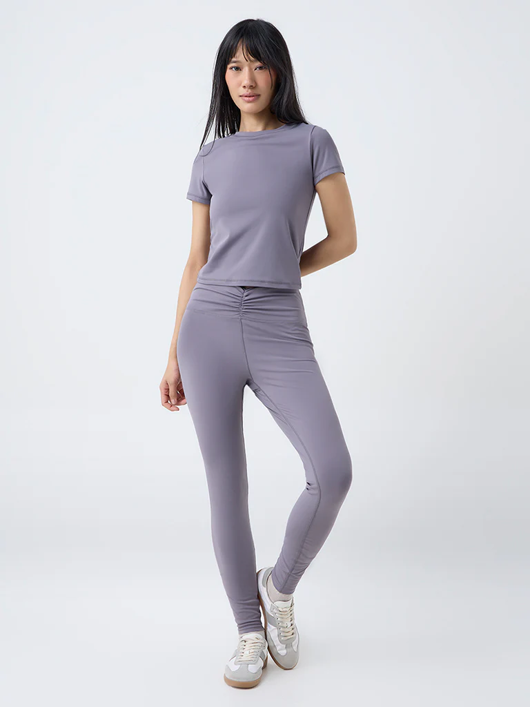 Nuoflexx Dusty Mauve Ruched High-Rise Leggings