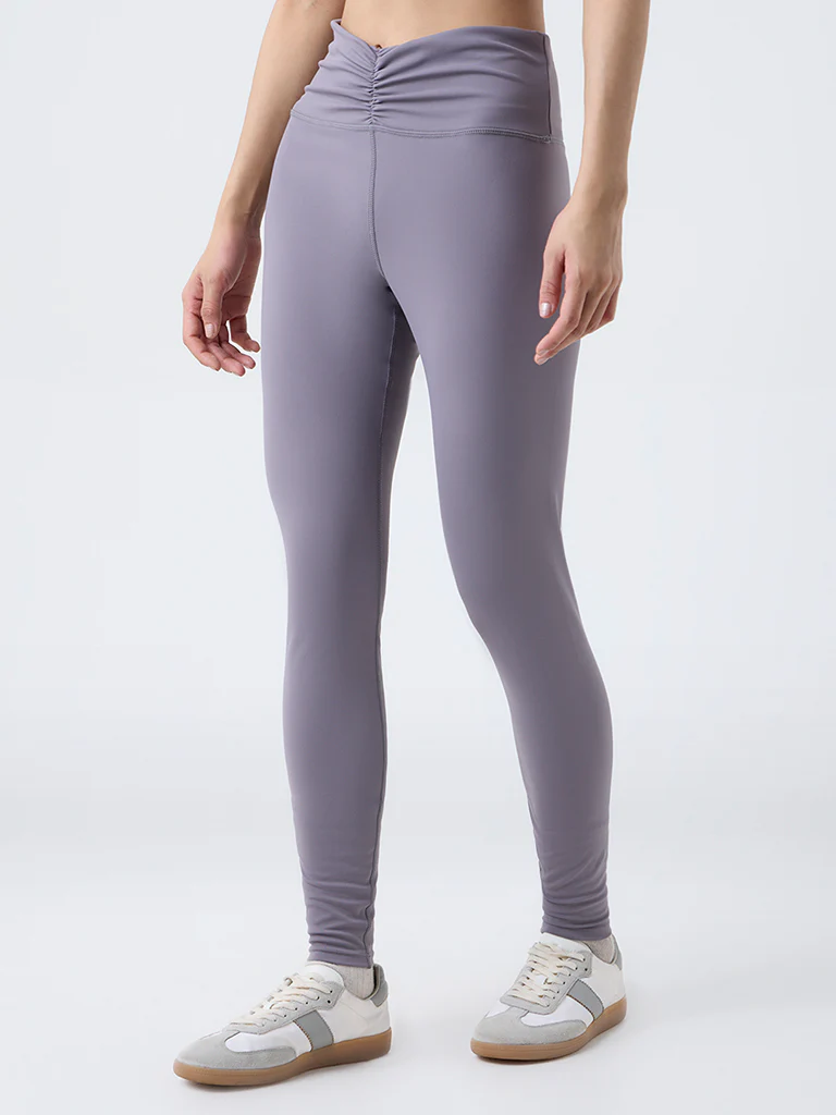 Nuoflexx Dusty Mauve Ruched High-Rise Leggings - Image 2
