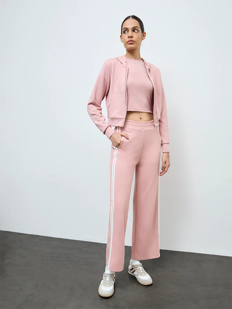 Nuoflexx Dusty Pink Solid Hooded Jacket - Image 2