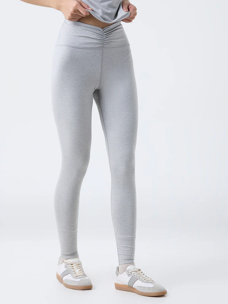Nuoflexx Grey Ruched High-Rise Leggings - Image 2