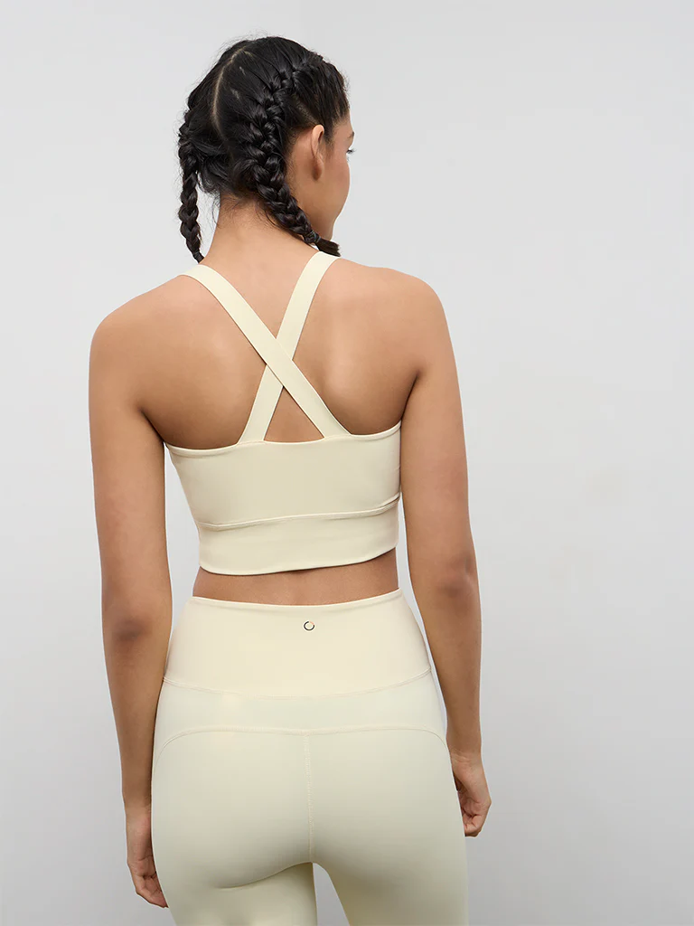 Nuoflexx Lemon Yellow Padded Sports Bra - Image 4