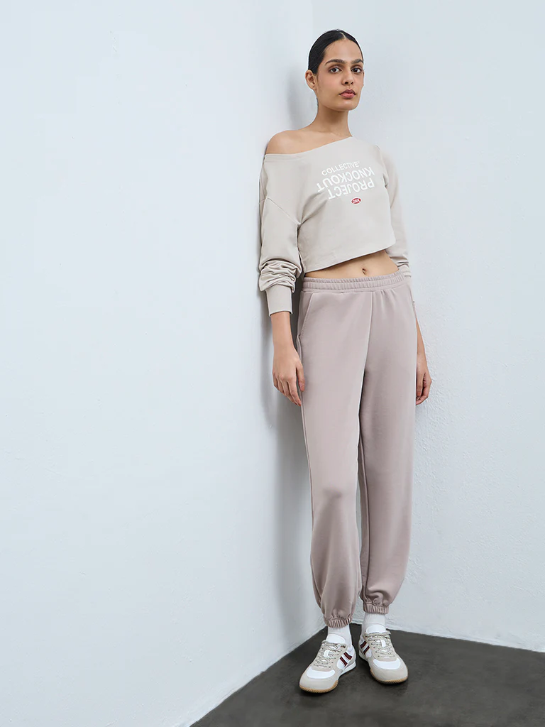 Nuoflexx Light Beige Text Design Cotton-Blend T-Shirt - Image 2
