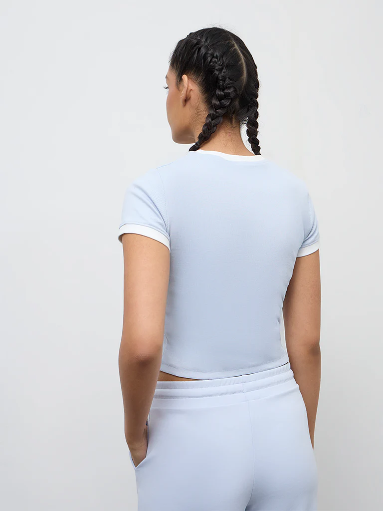 Nuoflexx Light Blue Cotton-Blend T-Shirt - Image 4