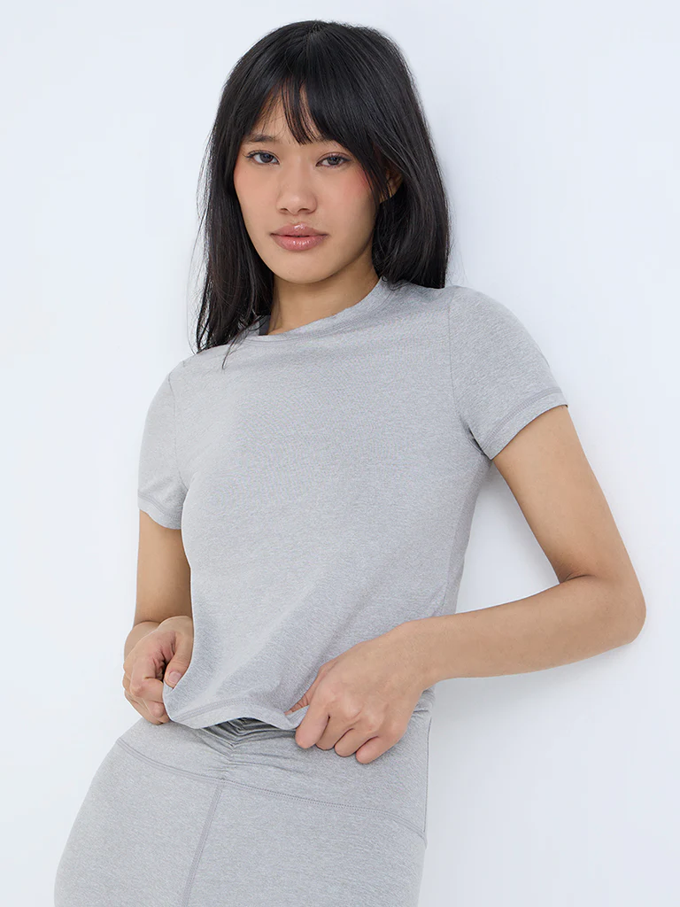 Nuoflexx Light Grey Solid T-Shirt - Image 2