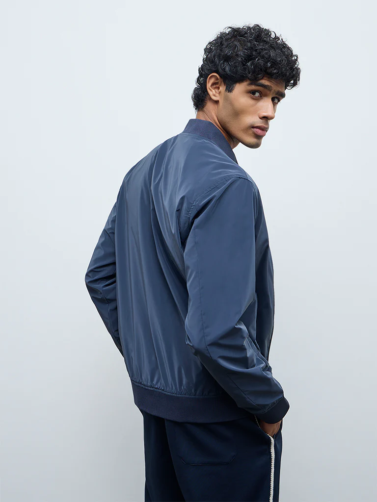 Nuoflexx Navy Relaxed-Fit Bomber Jacket - Image 4