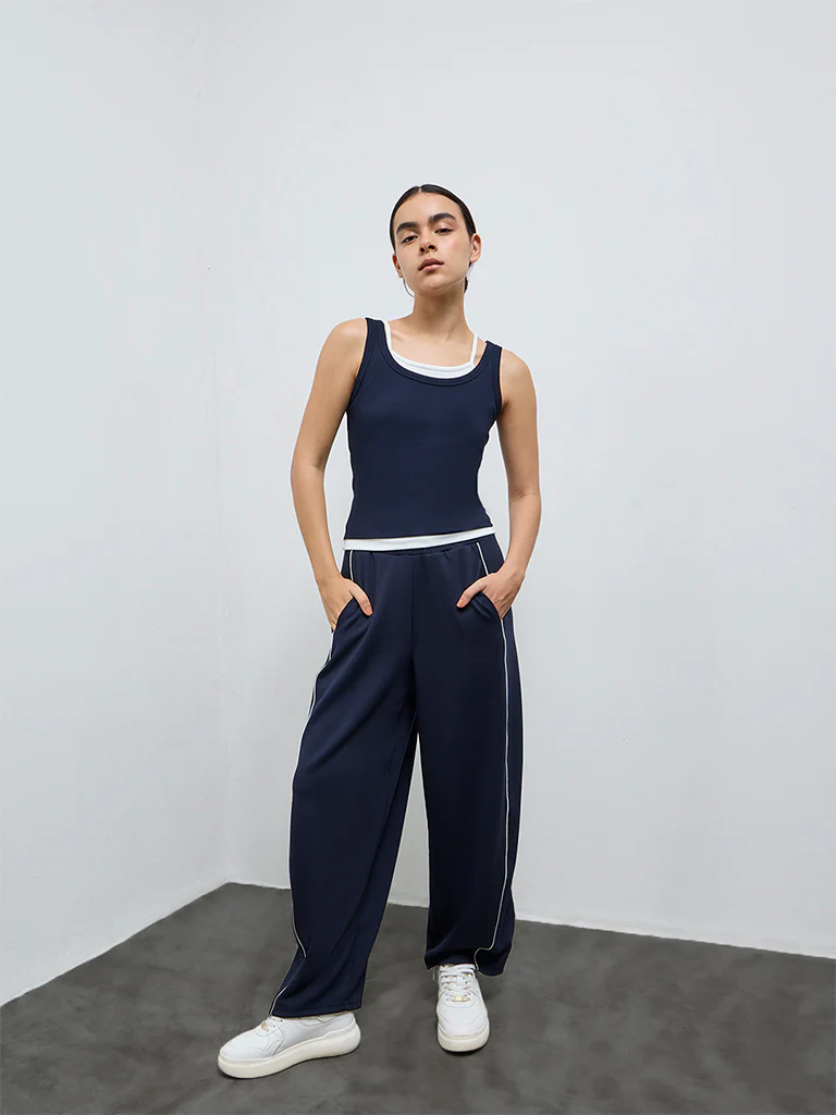 Nuoflexx Navy Textured Tank Top - Image 2