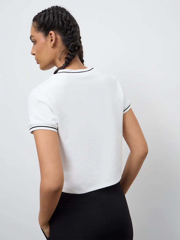 Nuoflexx Off-White Cotton-Blend T-Shirt - Image 4