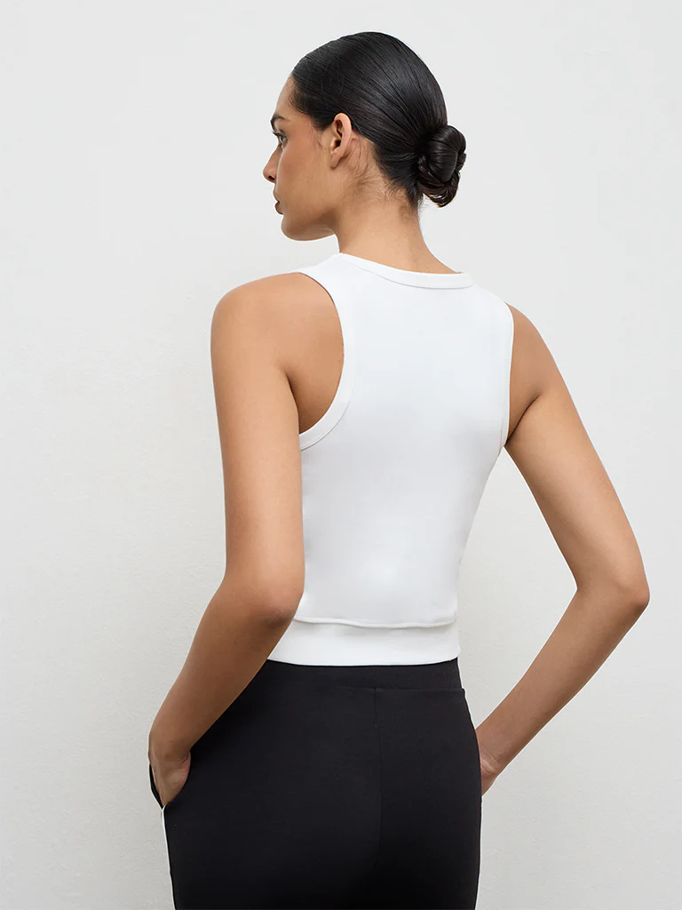 Nuoflexx Off-White Cotton Tank Top - Image 4