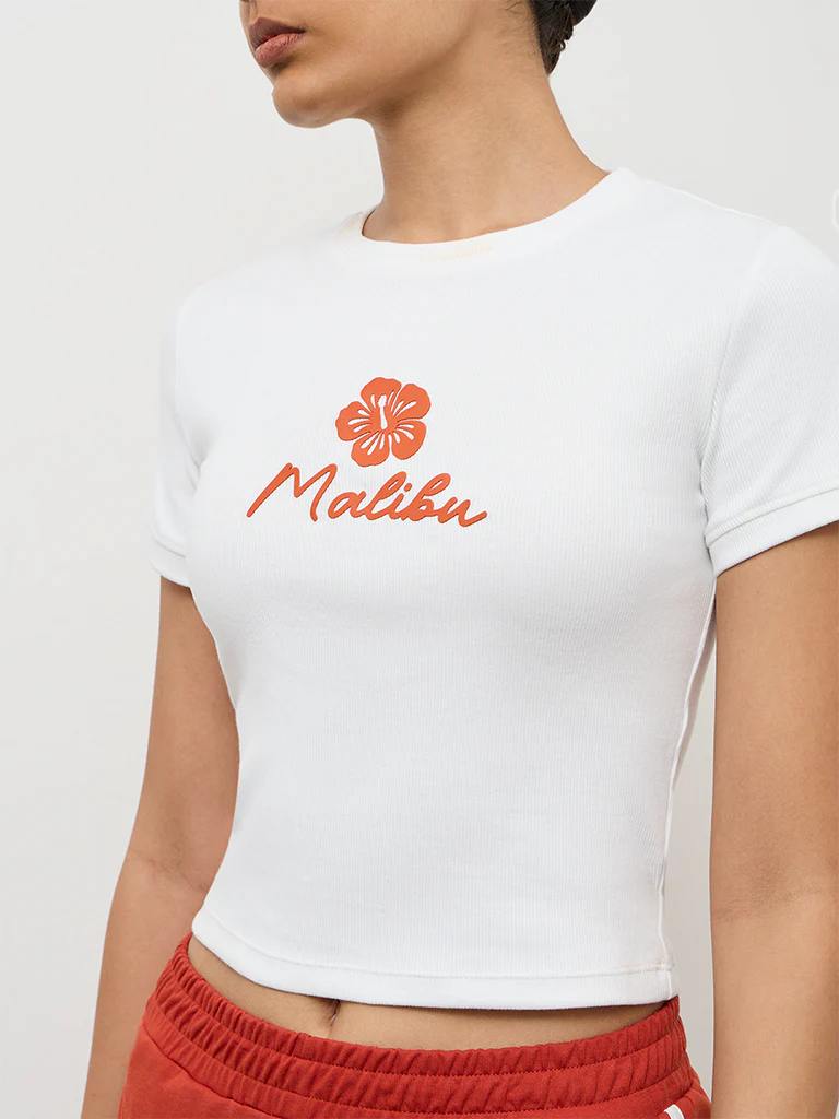 Nuoflexx Off-White Printed Cotton-Blend T-Shirt - Image 3