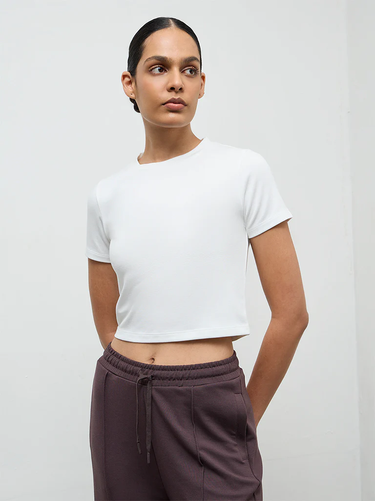 Nuoflexx Off-White Solid T-Shirt - Image 2