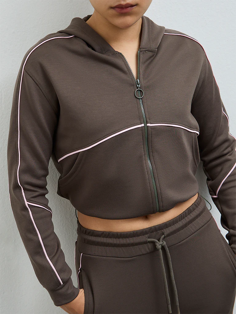 Nuoflexx Olive Pipeline-Detailed Hooded Jacket - Image 3