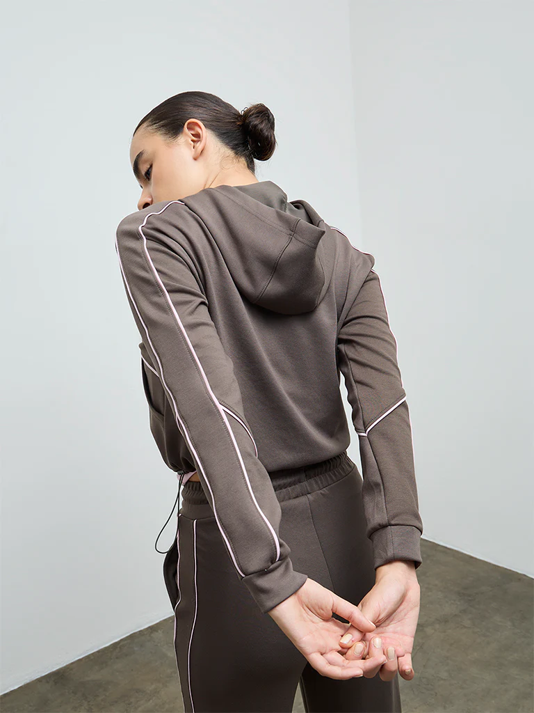 Nuoflexx Olive Pipeline-Detailed Hooded Jacket - Image 4