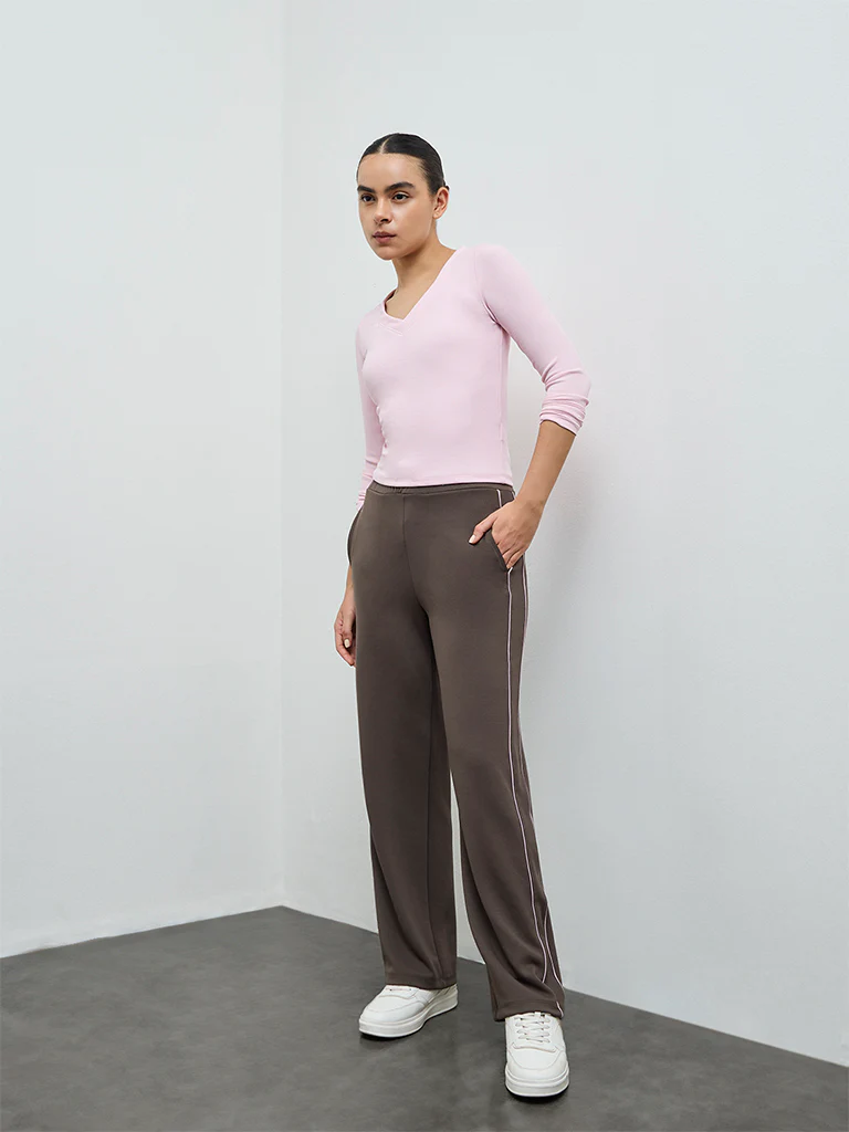 Nuoflexx Pink Ribbed-Textured T-Shirt - Image 2
