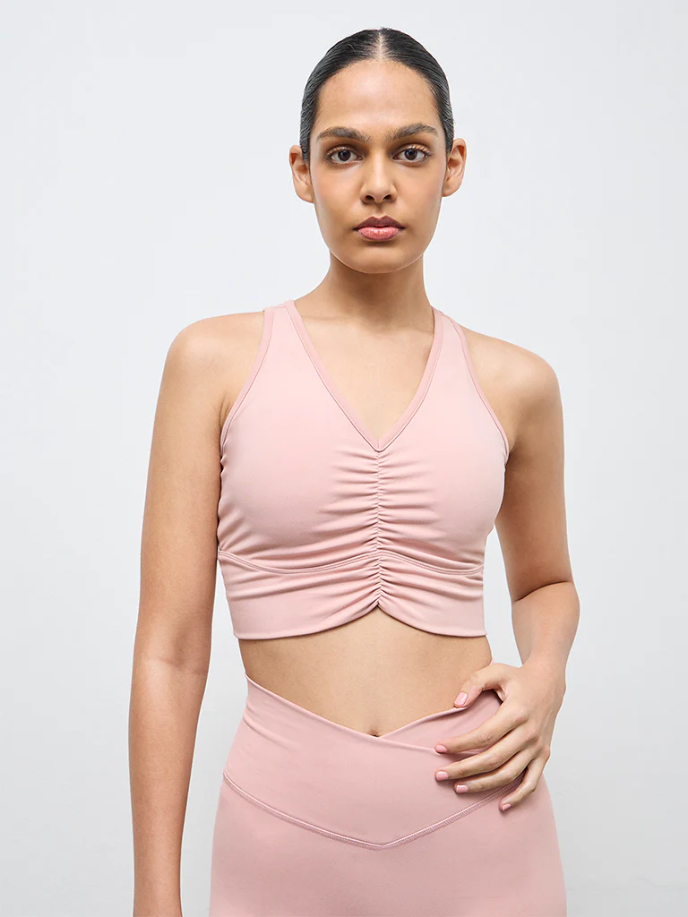 Nuoflexx Pink Ruched Bra Top