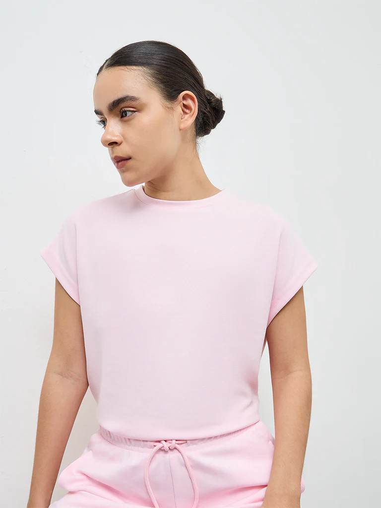 Nuoflexx Pink Solid T-Shirt