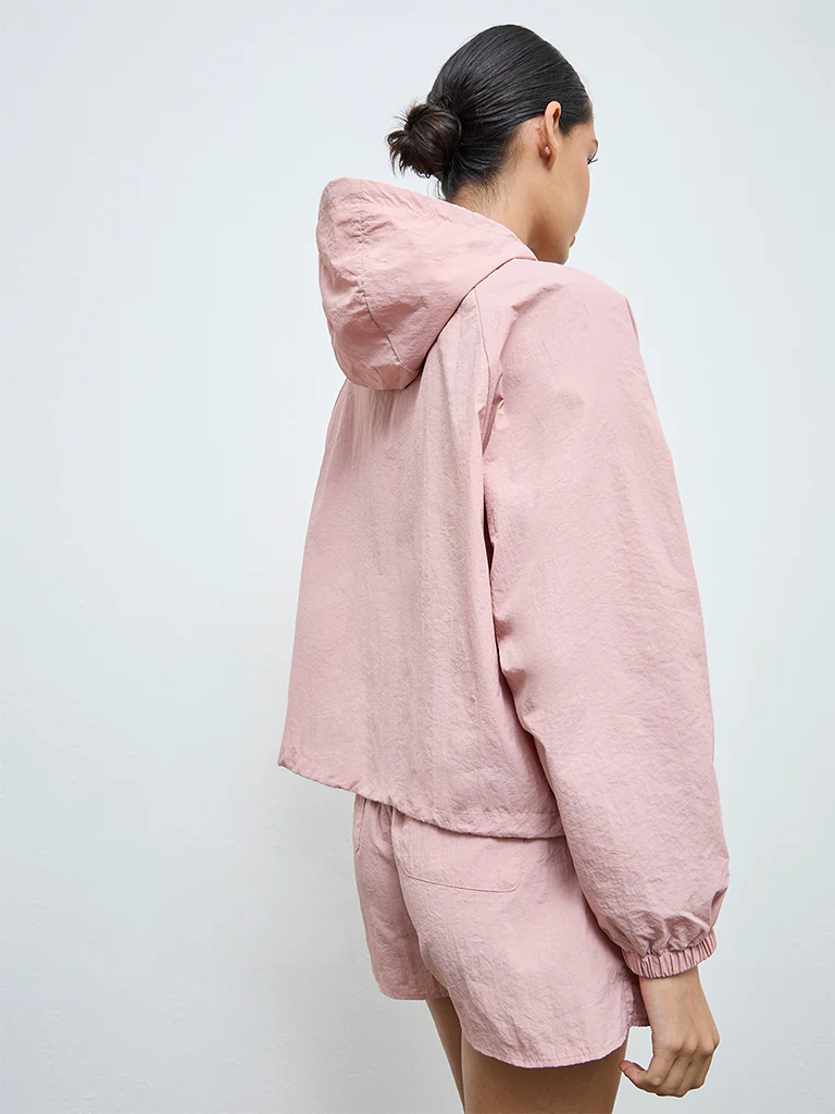 Nuoflexx Pink Textured Hooded Jacket - Image 4