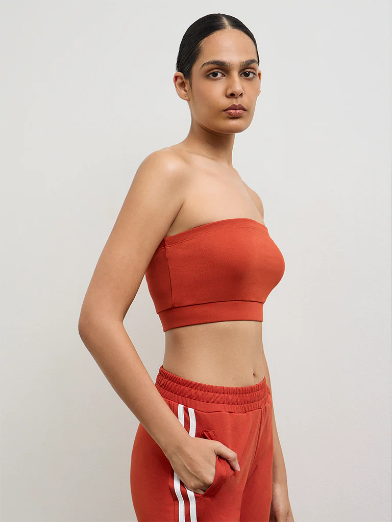 Nuoflexx Red Cotton-Blend Tube Top