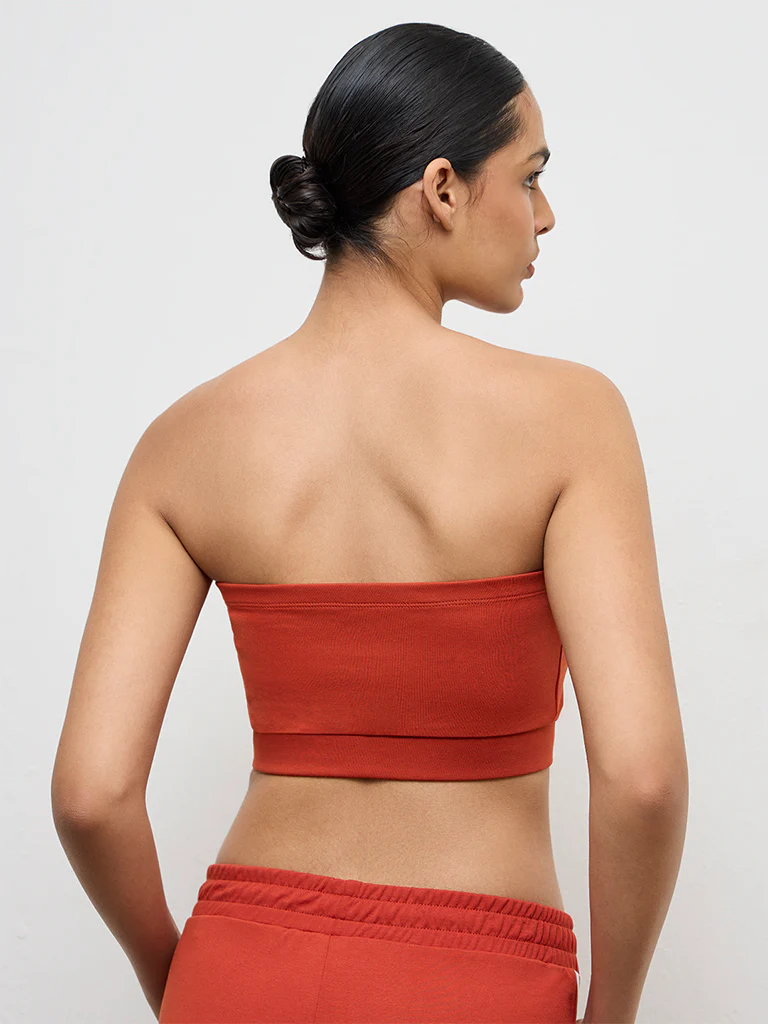 Nuoflexx Red Cotton-Blend Tube Top - Image 4
