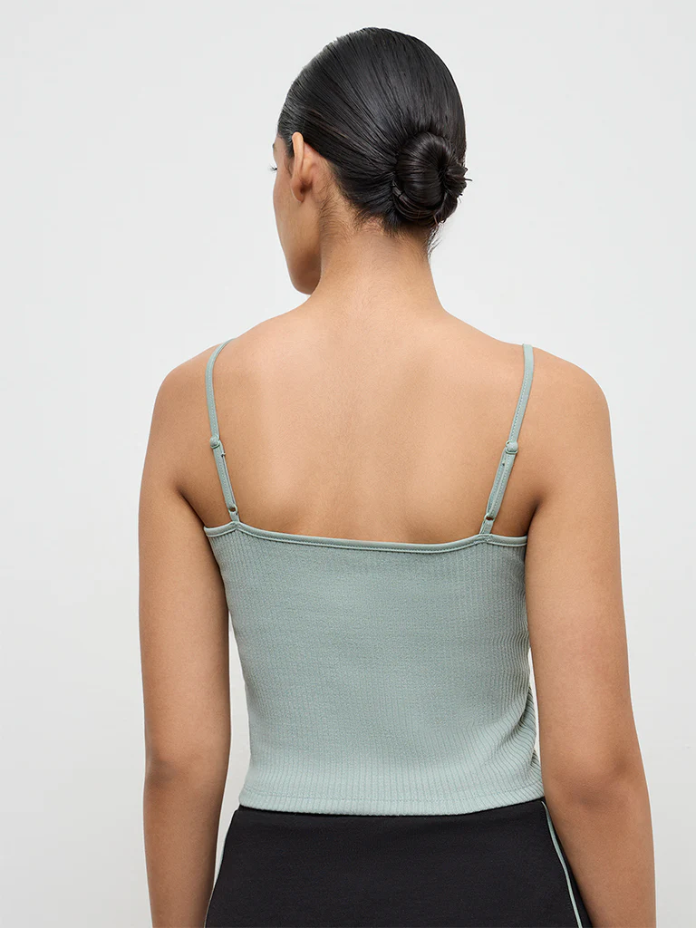 Nuoflexx Sage Green Ribbed Top - Image 4