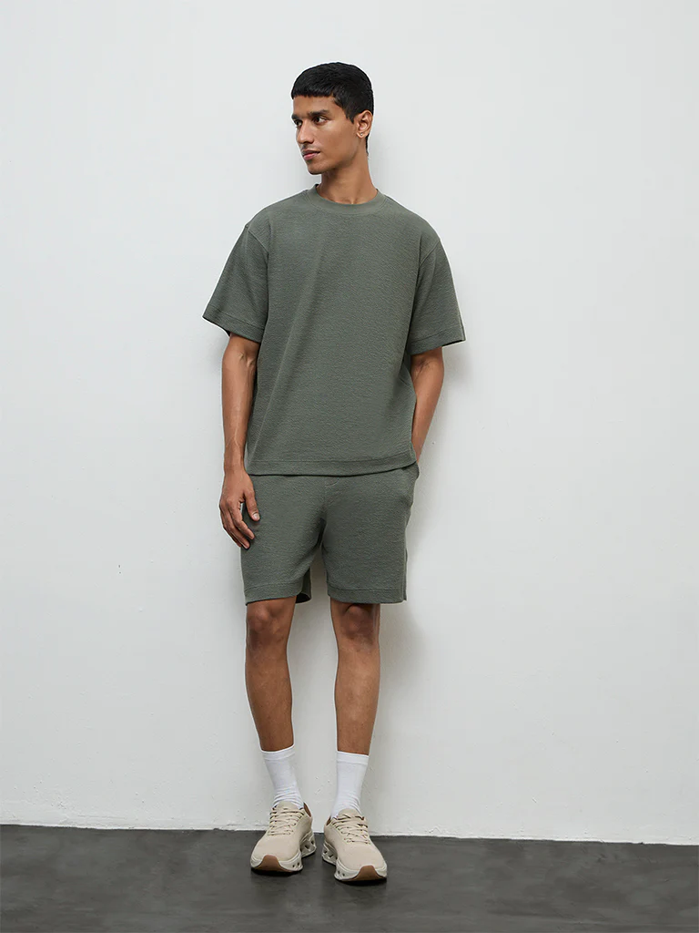 Nuoflexx Sage Relaxed-Fit Mid-Rise Cotton-Blend Shorts