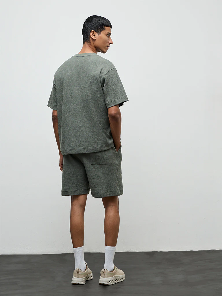 Nuoflexx Sage Relaxed-Fit Mid-Rise Cotton-Blend Shorts - Image 4