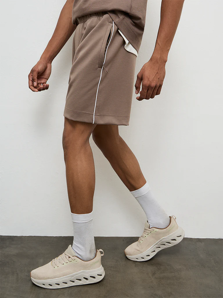 Nuoflexx Taupe Relaxed Fit Mid-Rise Shorts - Image 2