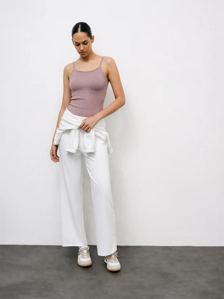 Nuoflexx Taupe Ribbed Top