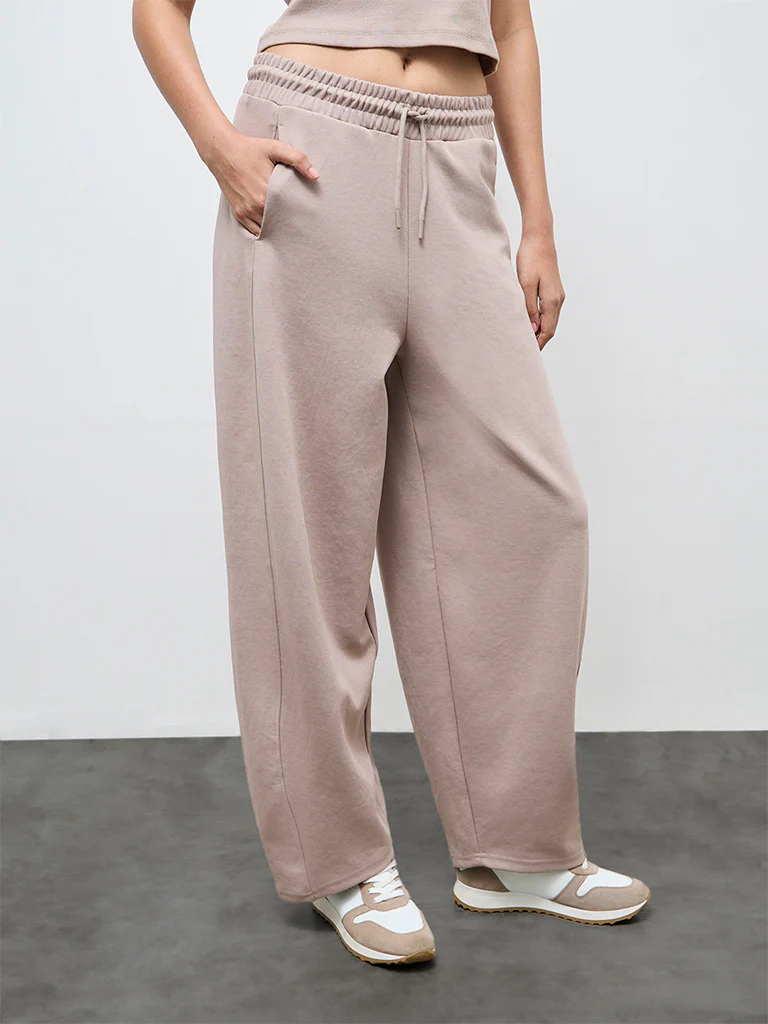 Nuoflexx Taupe Solid High-Rise Pants - Image 2