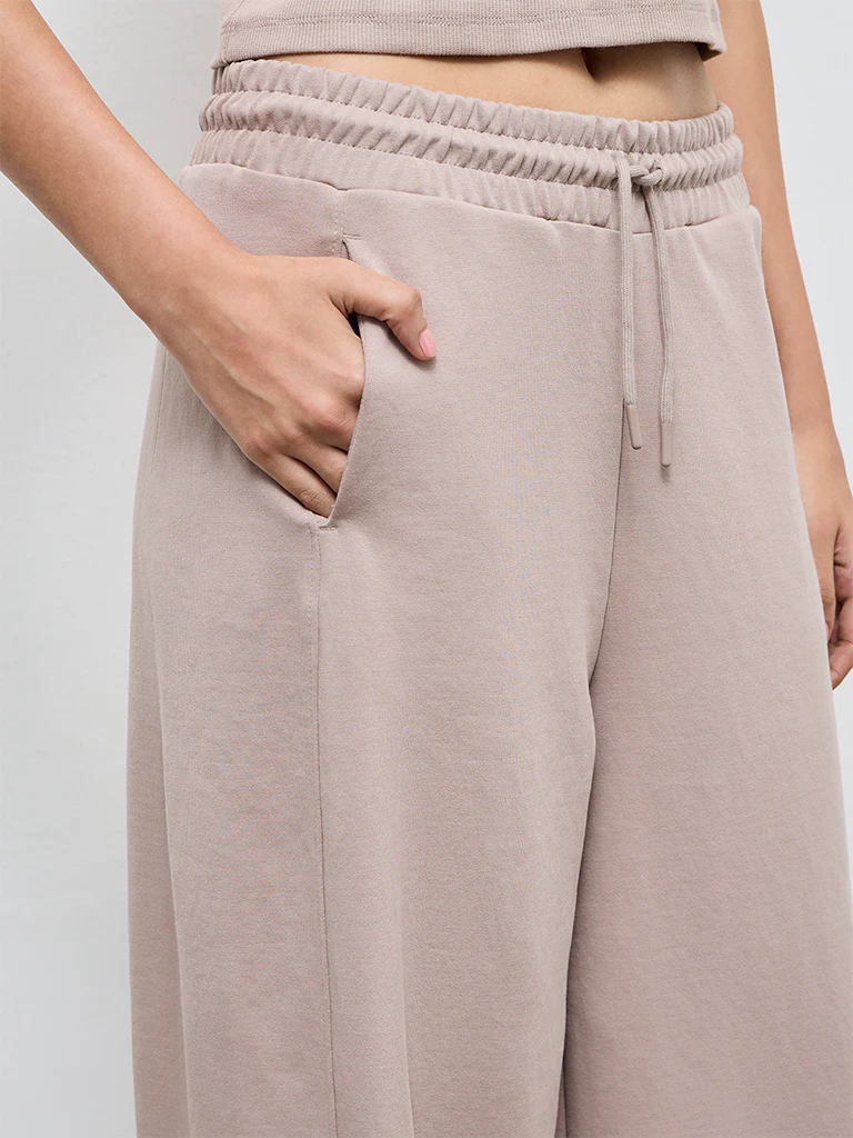 Nuoflexx Taupe Solid High-Rise Pants - Image 3