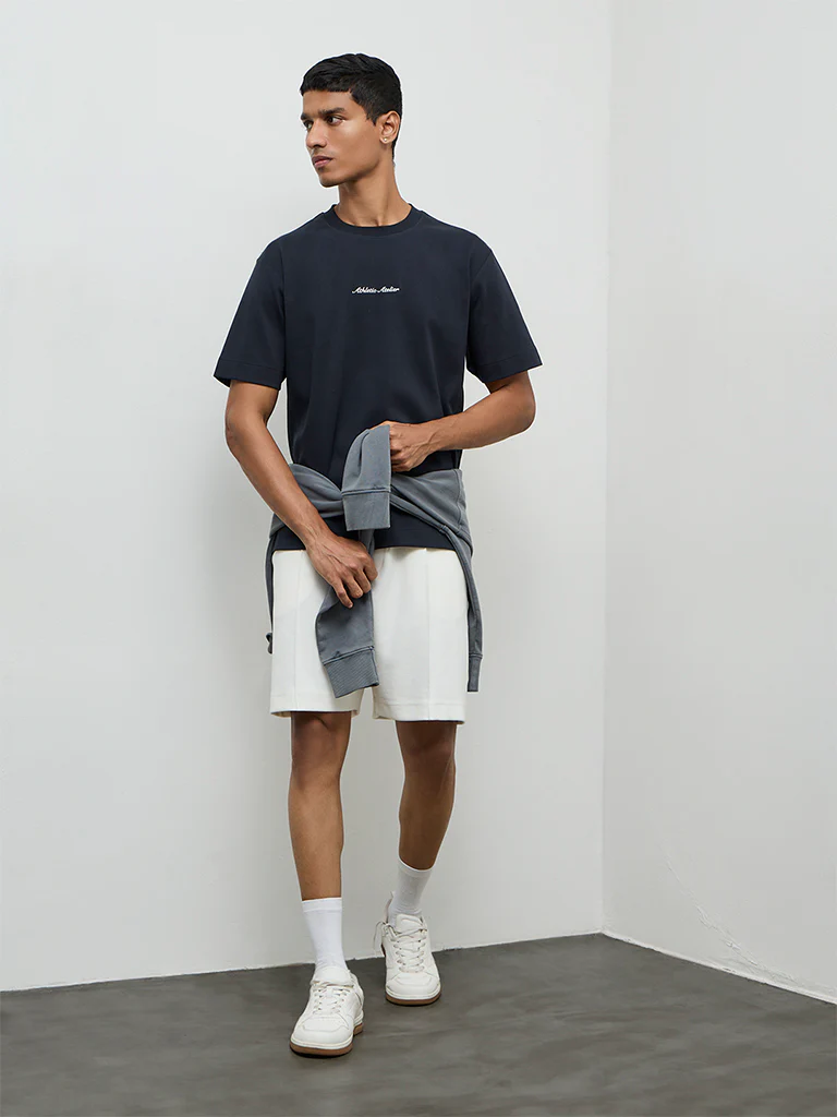 Nuoflexx Teal Text Printed Relaxed-Fit Cotton-Blend T-Shirt - Image 2