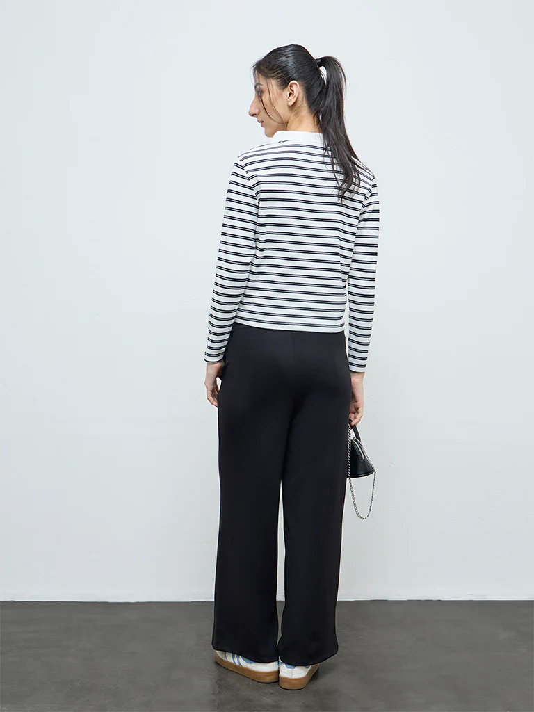 Nuoflexx White Striped Cotton-Blend T-Shirt - Image 4
