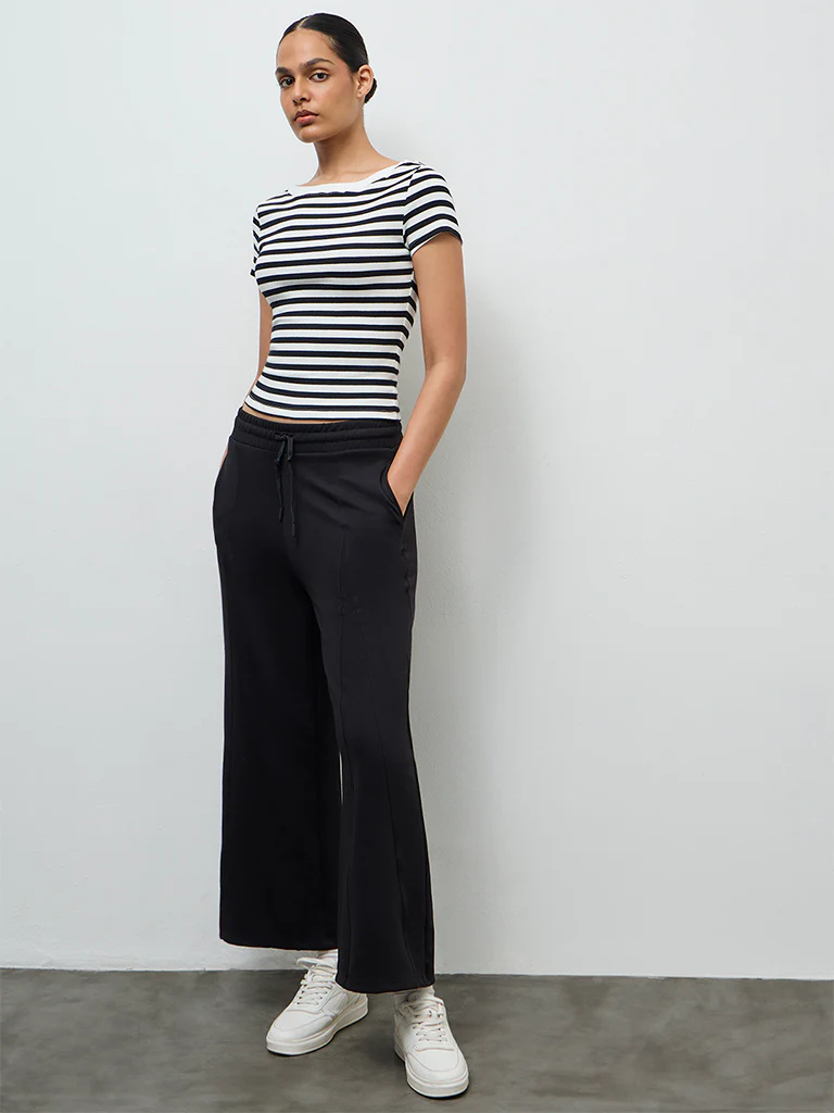 Nuoflexx White Striped Cotton-Blend Top - Image 2