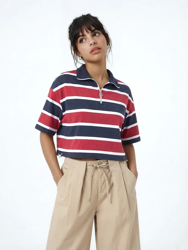 Nuon Beige Cotton Wide Pants - Image 4