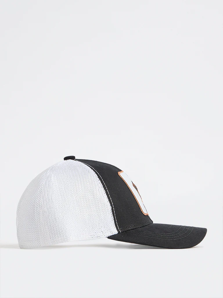 Nuon Black Animal Embroidered Trucker Cap - Image 2