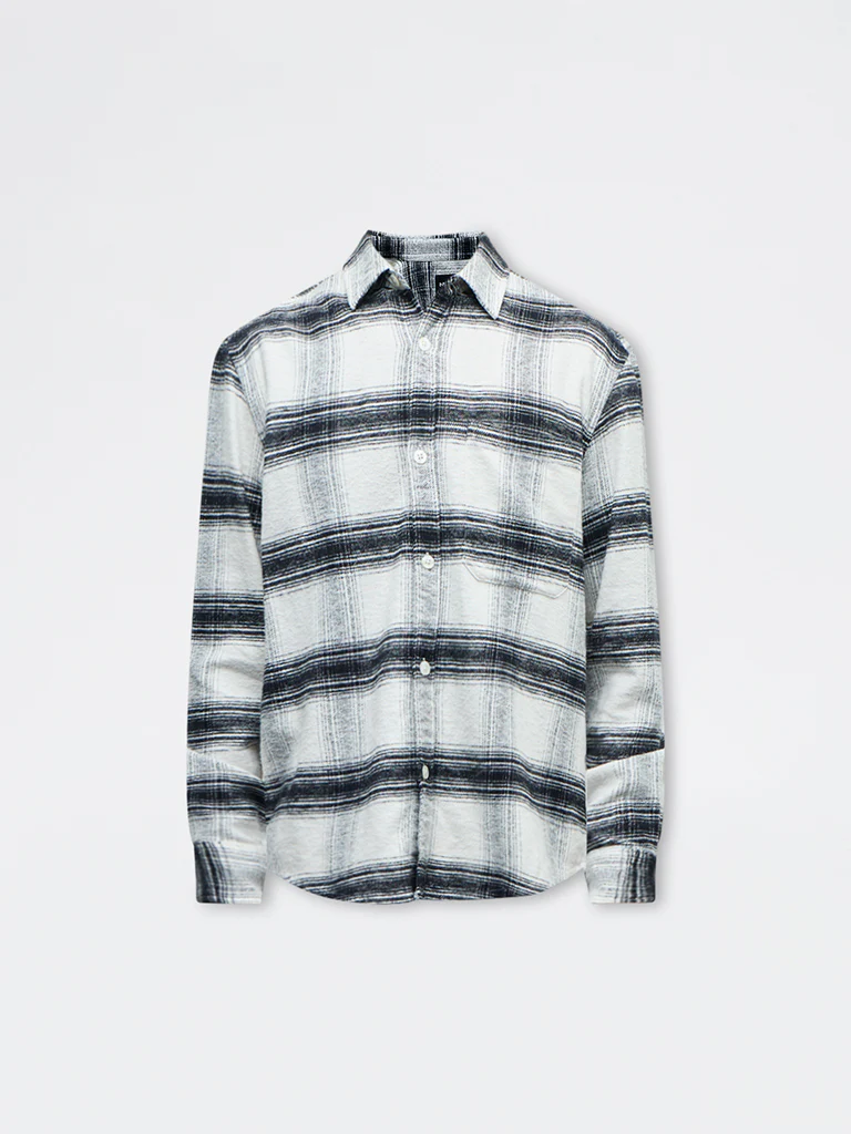 Nuon Black Checks Printed Relaxed-Fit Cotton Shirt - Image 5
