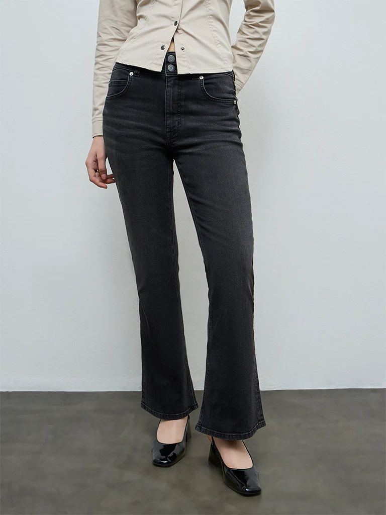 Nuon Black High-Rise Bootcut Jeans - Image 2