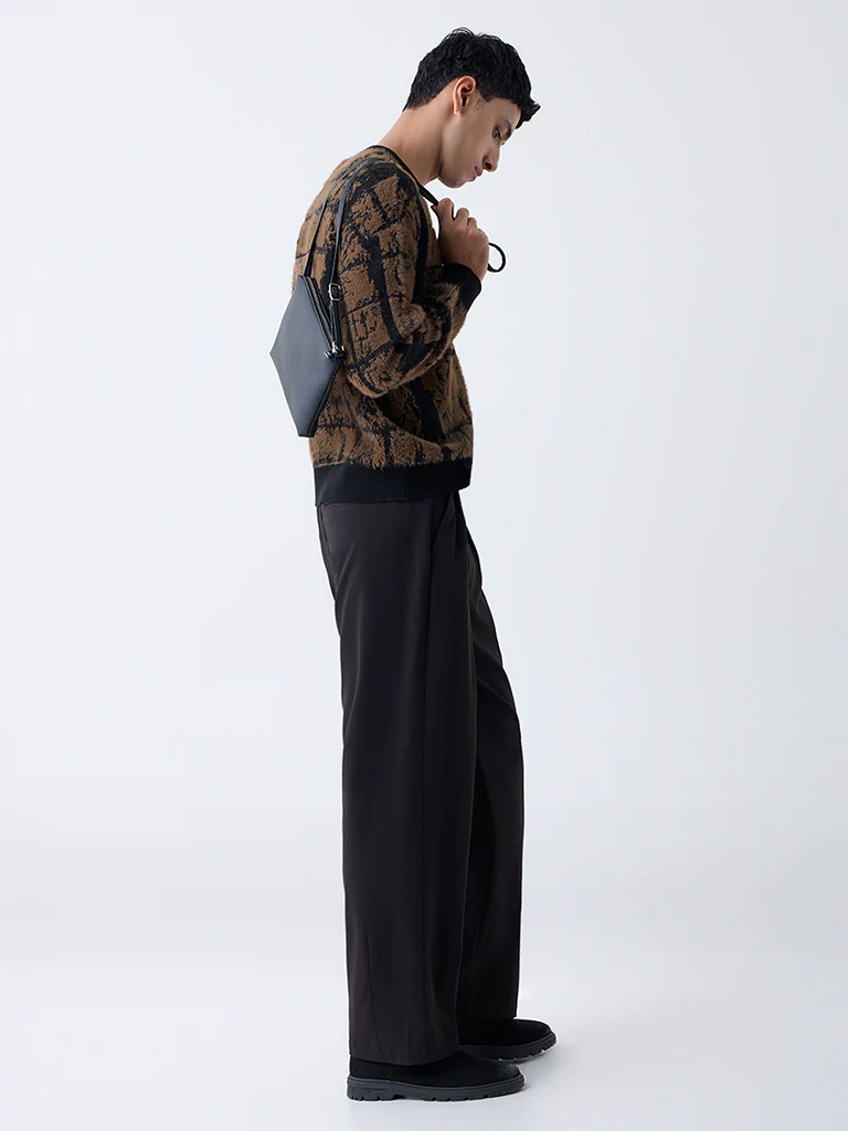 Nuon Black Solid Loose-Fit Mid-Rise Cotton Chinos - Image 4